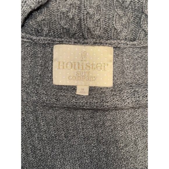 Hollister Gray Knit Long Sleeve Slim Cardigan Sweater Size Medium - Picture 3 of 9